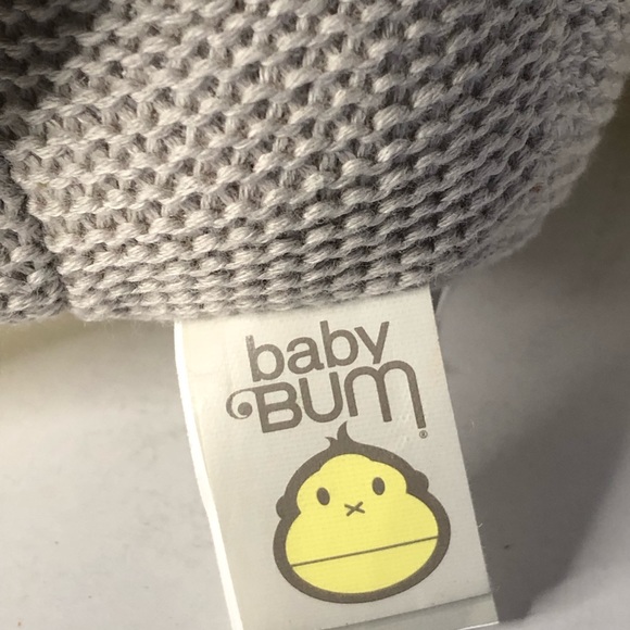 Baby Bum Knitted Monkey Yellow Grey Lovey Security Blanket Plush 14 x 13 - Picture 4 of 4